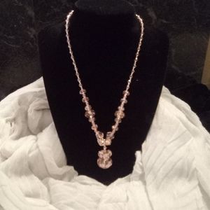 Pale Rose glass Beaded necklace
